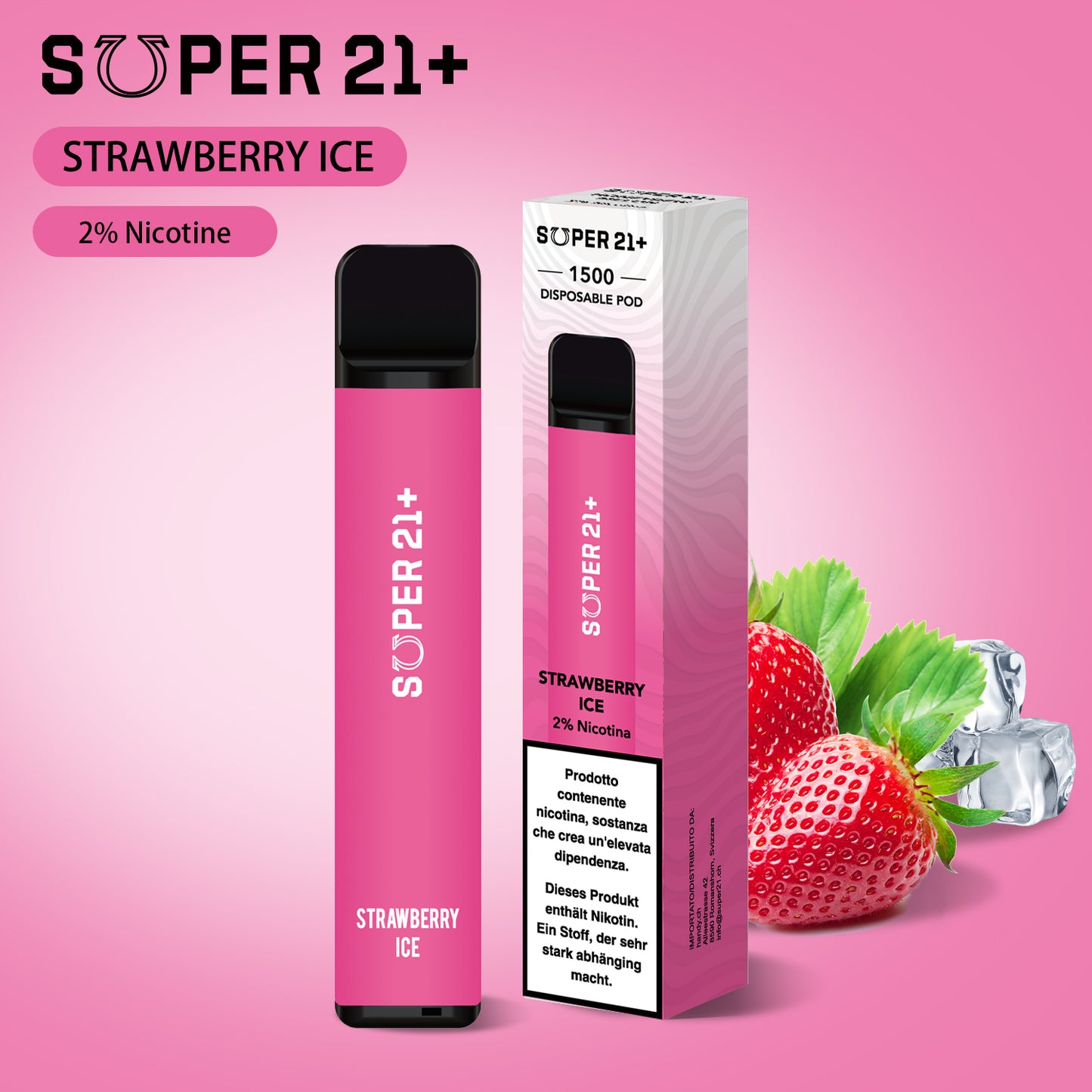 Super 21+ 1500 Strawberry Ice (2%)