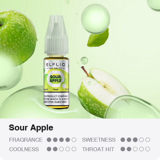Elf Bar Elfliq Sour Apple 10ml Nikotin Salz Liquid (10mg)