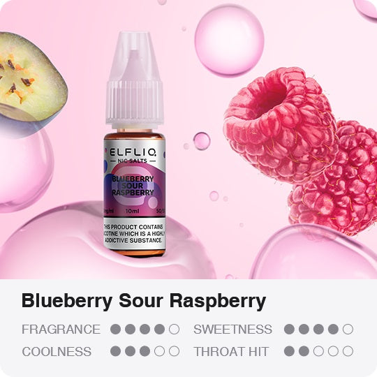 Elfbar Elfliq Blueberry Sour Raspberry 10ml Nikotin Salz Liquid (20mg)