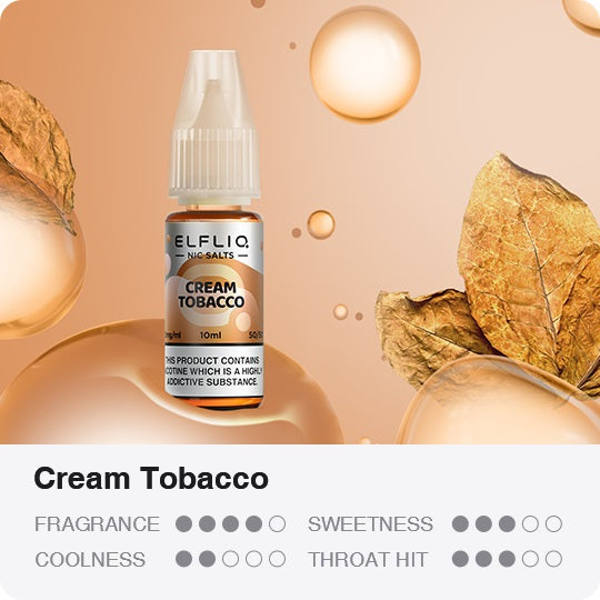 Elf Bar Elfliq Cream Tobacco 10ml Nikotin Salz Liquid (10mg)