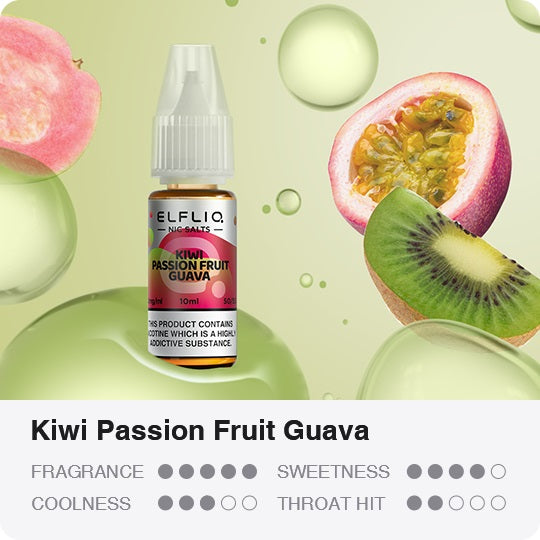 Elf Bar Elfliq Kiwi Passion Fruit Guava 10ml Nikotin Salz Liquid (10mg)