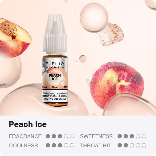 Elf Bar Elfliq Peach Ice 10ml Nikotin Salz Liquid (10mg)
