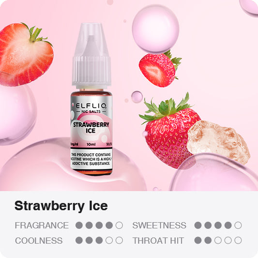 Elf Bar Elfliq Strawberry Ice 10ml Nikotin Salz Liquid (10mg)