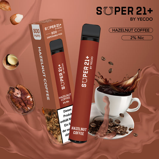 Super21+ 800 Hazelnut Coffee (2% Nic)