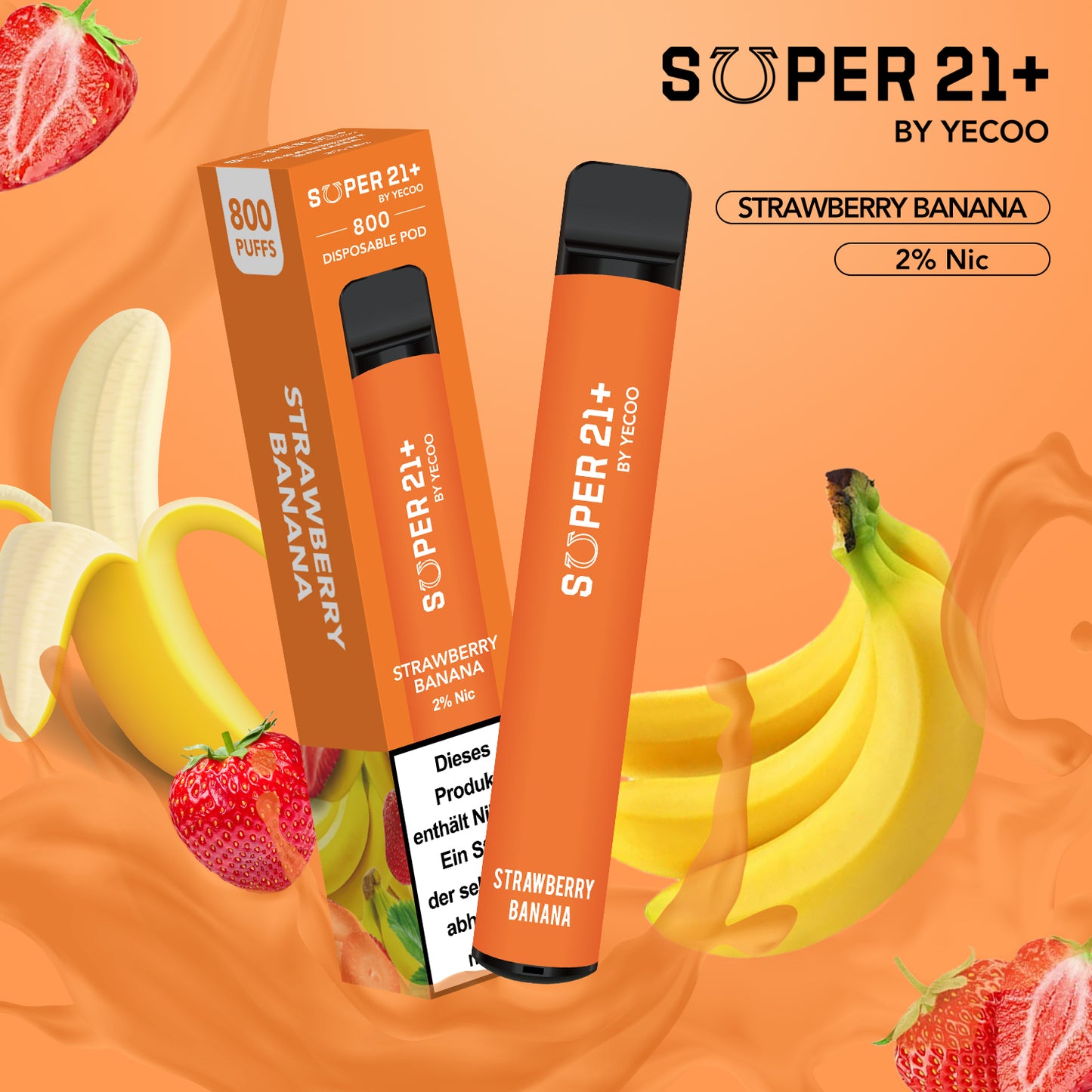 Super21+ 800 Strawberry Banana (2% Nic)