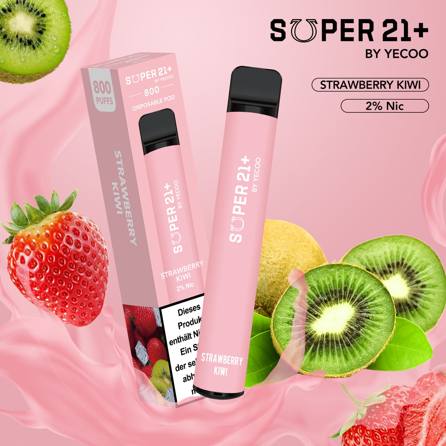 Super21+ 800 Strawberry Kiwi (2% Nic)