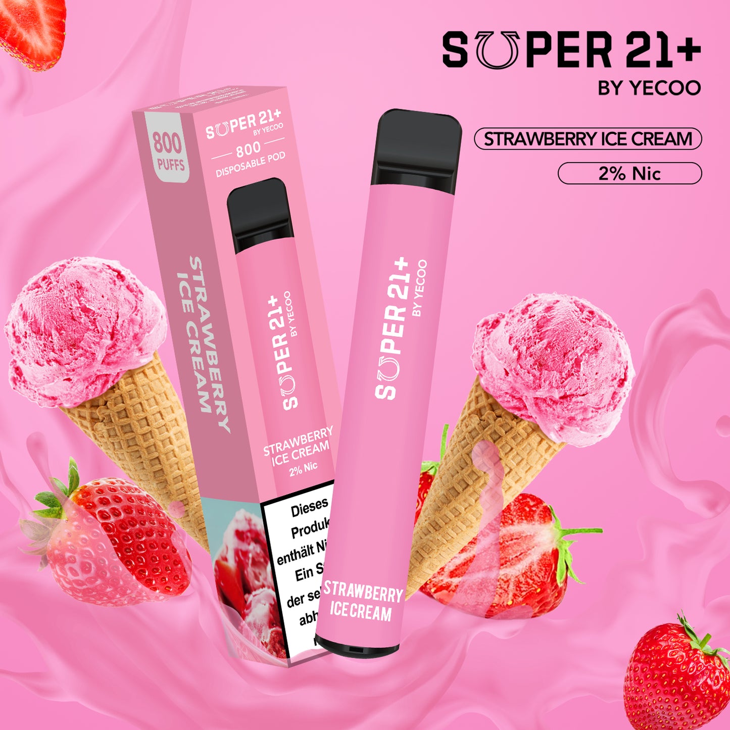 Super21+ 800 Strawberry Ice Cream (2% Nic)