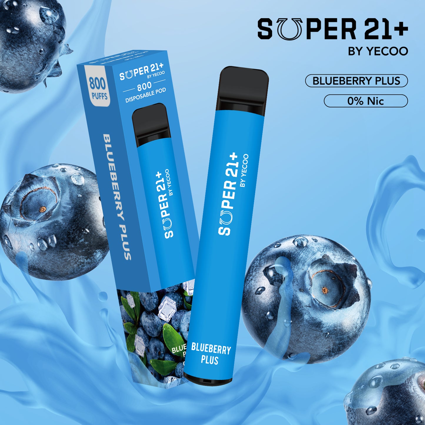 Super21+ 800 Blueberry Plus (Ohne Nikotin)