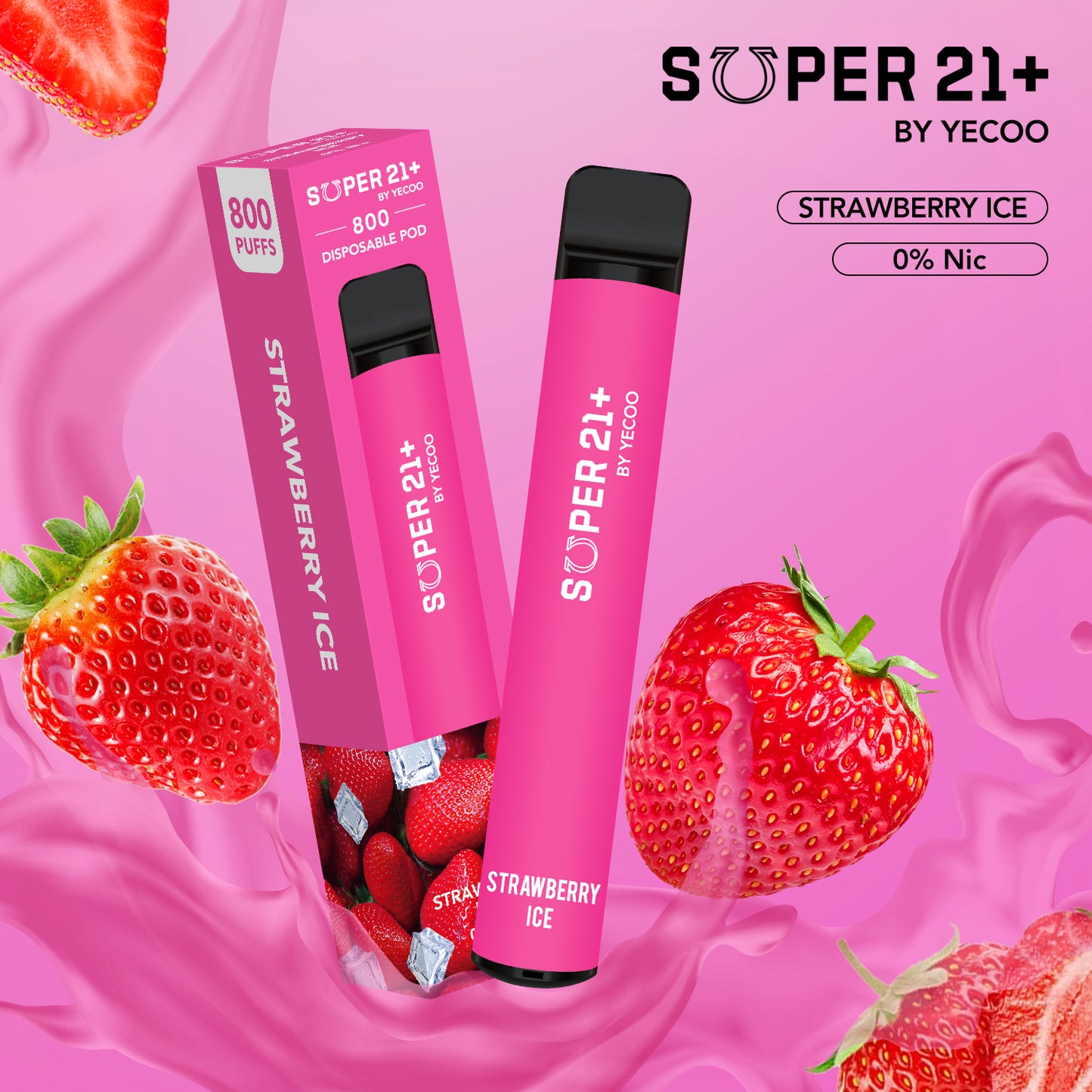 Super21+ 800 Strawberry Ice (ohne Nikotin)