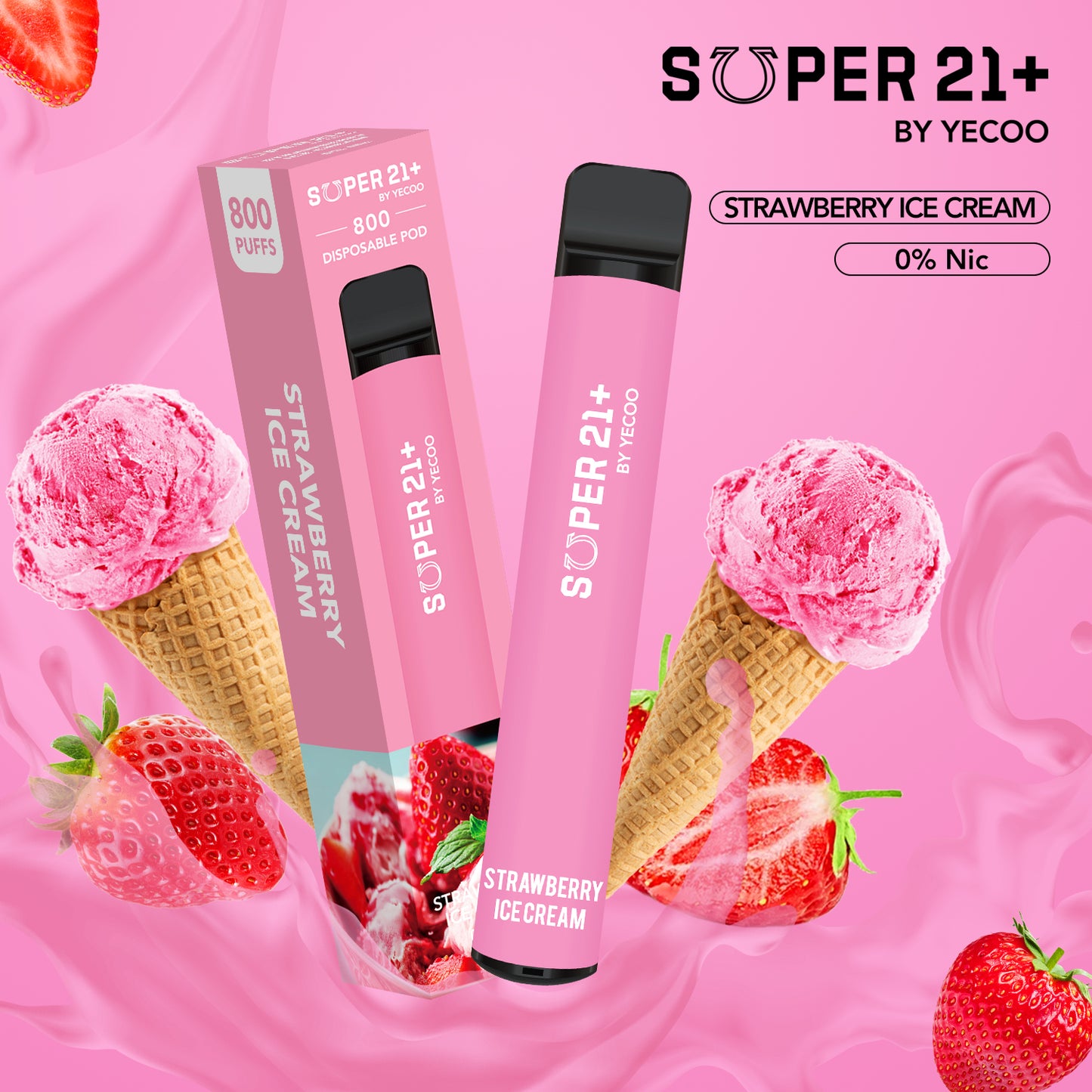 Super21+ 800 Strawberry Ice Cream (ohne Nikotin)